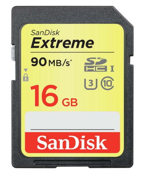 SanDisk Extreme SDHC Card 16GB 90MB/s Class 10 UHS-I U3 resmi